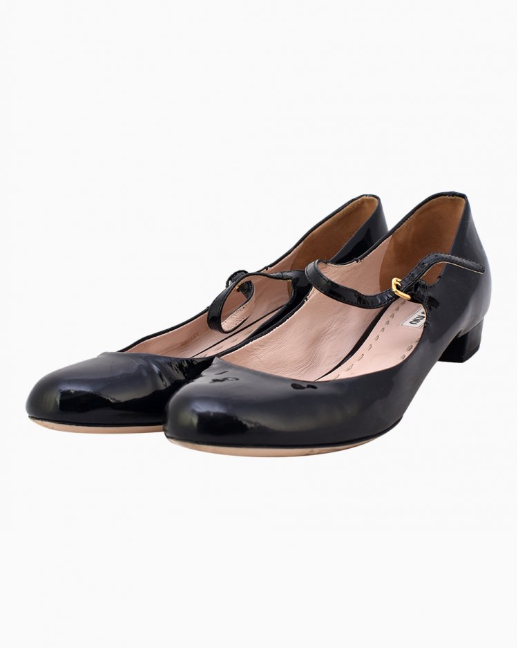 Sapato Miu Miu original Mary Jane preto feminino